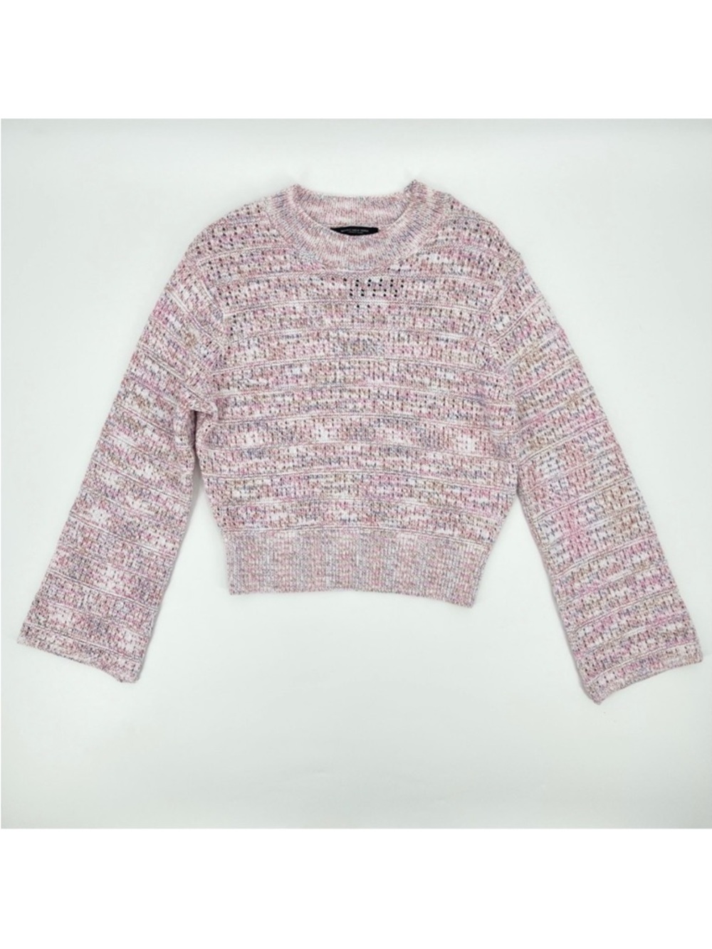 NWT Marc New York Rose/Lilac Crew Neck Cropped Chunky Knit Sweater Size Large